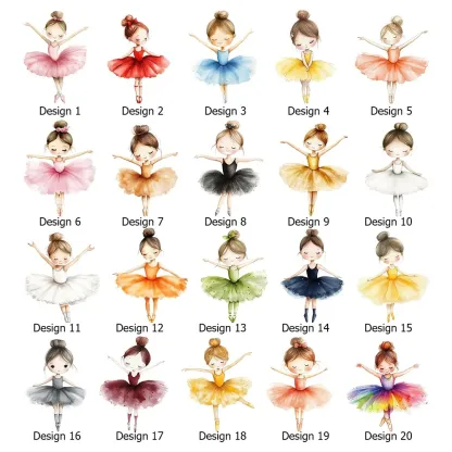 Custom Name Cartoon Ballerina Girl LED Night Light, Acrylic Night Lamp with Wooden Base, Nursery Home Decor, Birthday Gift for Girls/Ballet Lovers