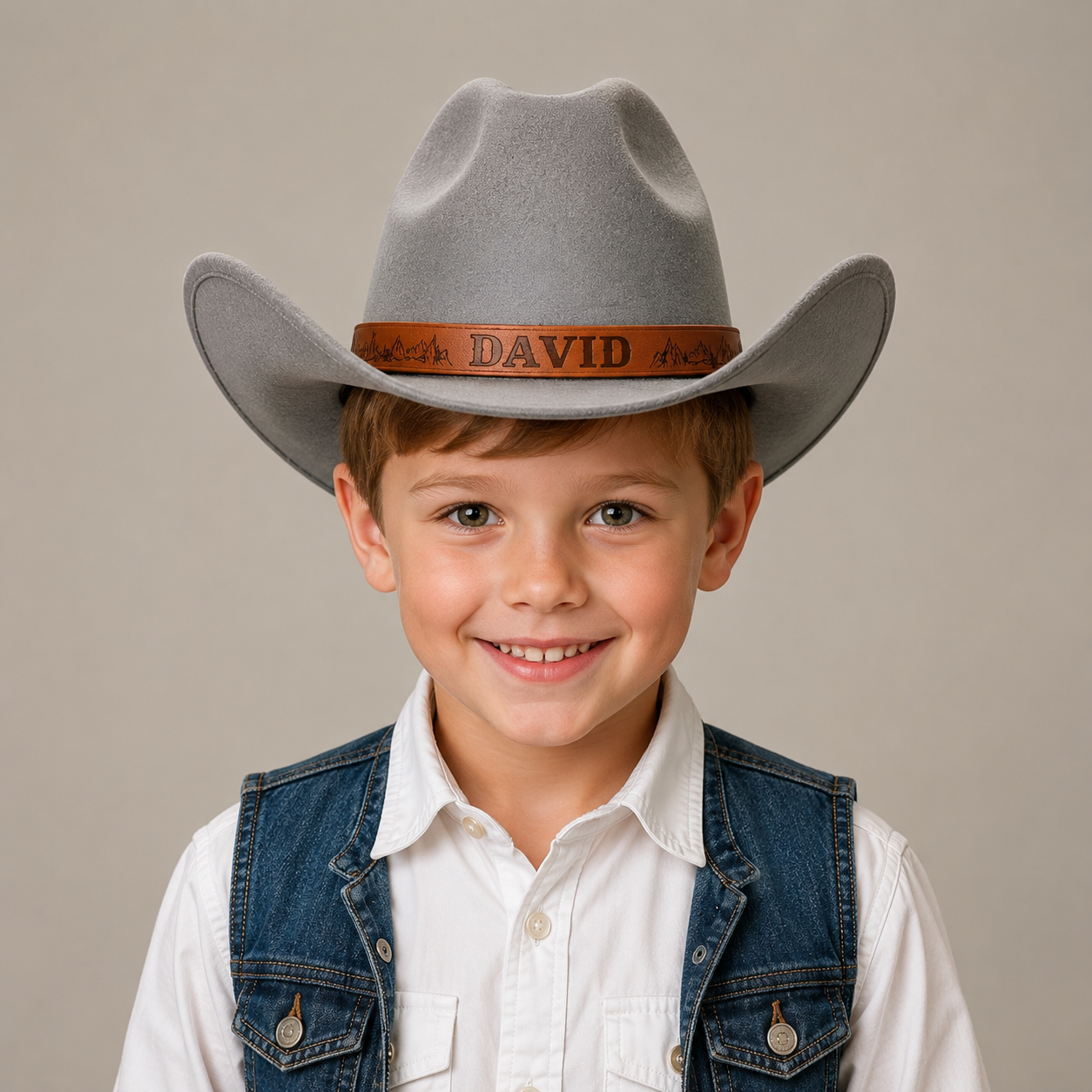 Personalized Cowboy Hat for Toddler Boys Girls, Western Hat for Kids Men Women, Custom Leather Patch Baby Cowgirl Hat