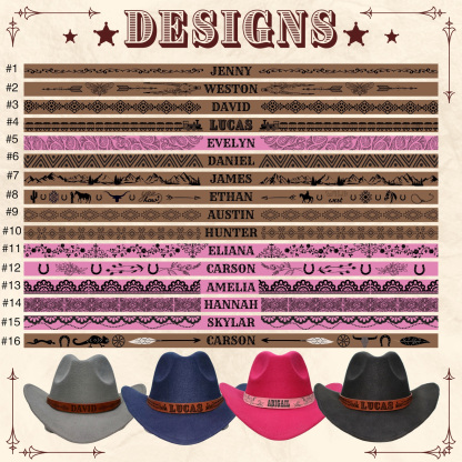 Personalized Cowboy Hat for Toddler Boys Girls, Western Hat for Kids Men Women, Custom Leather Patch Baby Cowgirl Hat