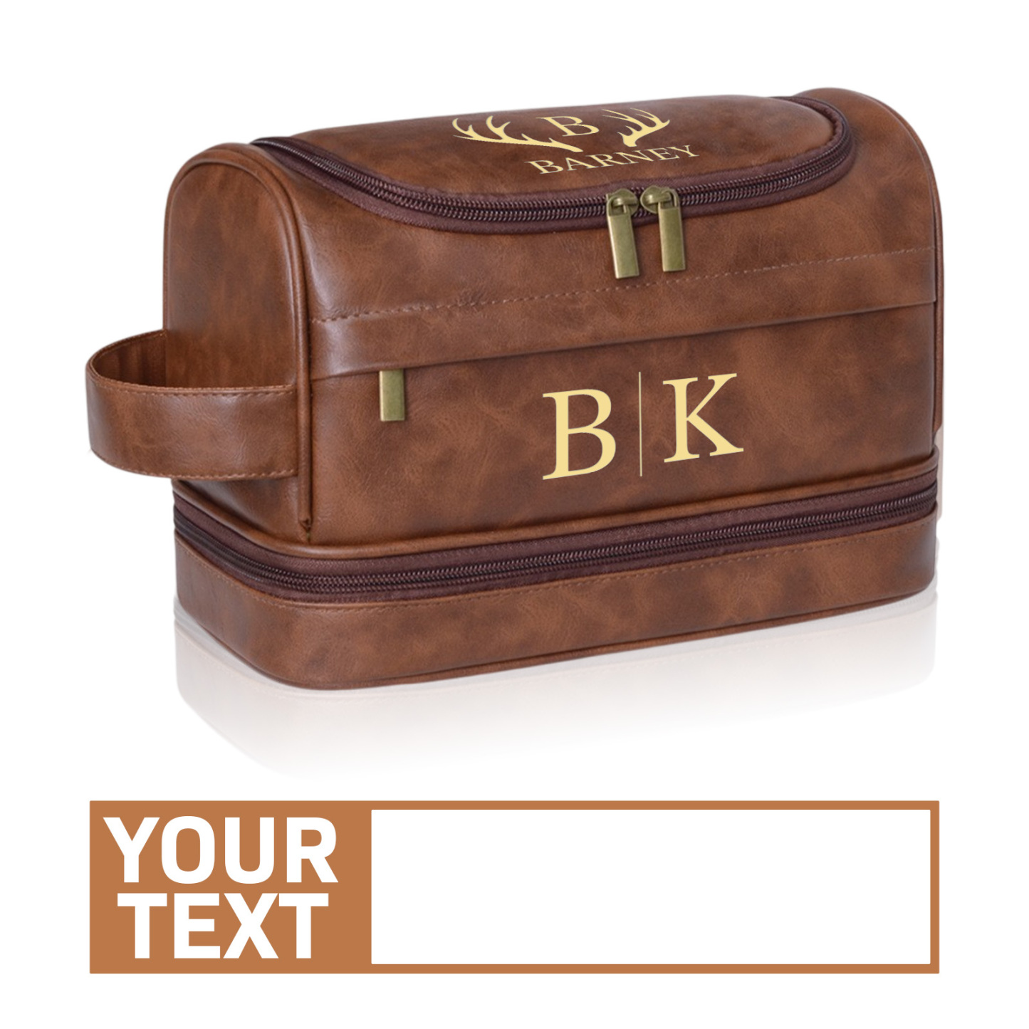 Personalized Men's Leather Toiletry Bag, Dopp Kit, Groomsmen Gifts, Father's Day Gift Travel Toiletry Bag, Men's Leather Accessory