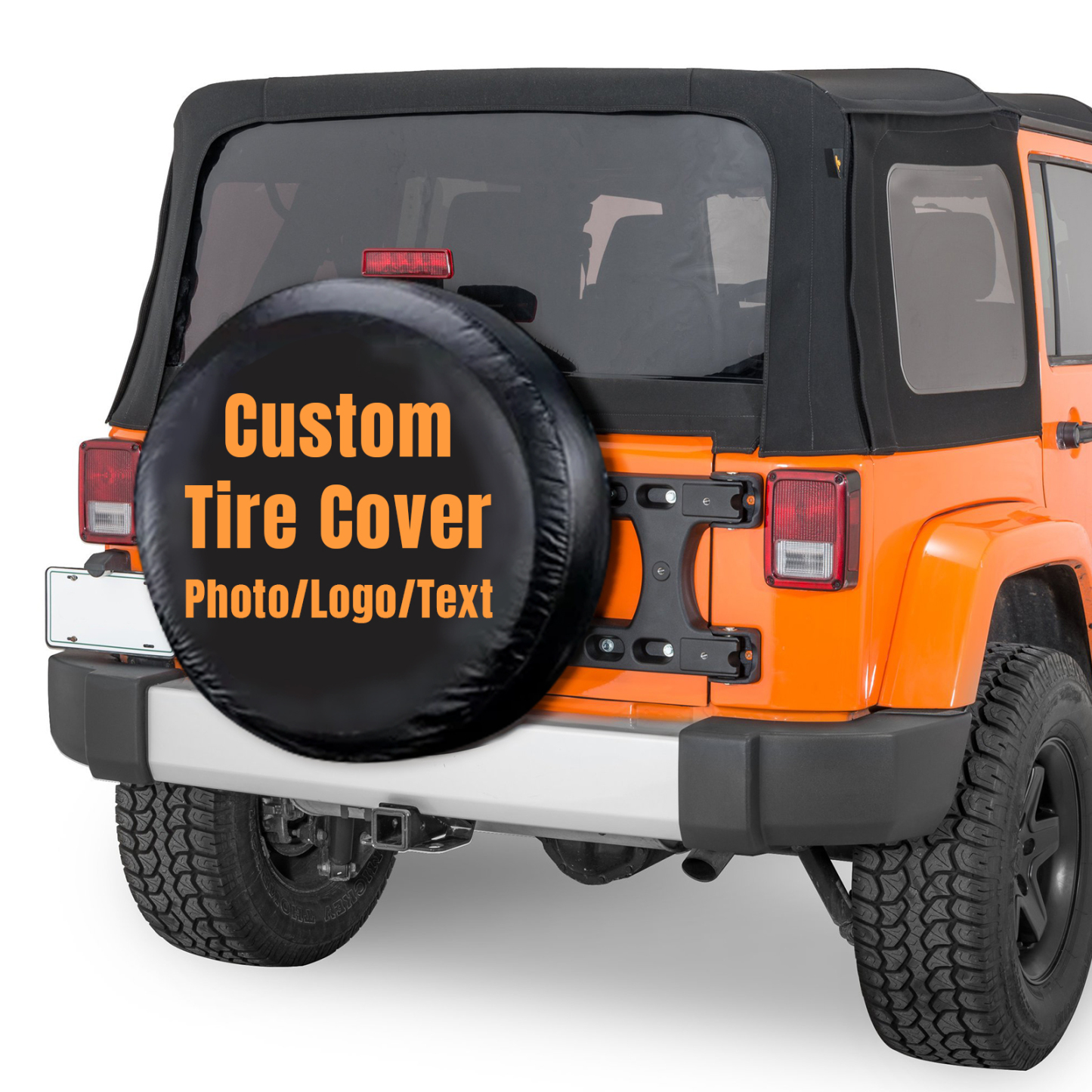Custom Spare Tire Cover - Personalized Wheel Tire Cover Protectors Add Your Photo Logo Design, PVC Waterproof Universal Tire Covers with Camera Hold for Jeep Wrangler Trailer RV SUV All Vehicle
