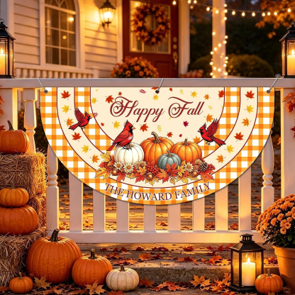 Custom Happy Fall Banner Personalized Thanksgiving Bunting Party Backdrop for Indoor & Outdoor