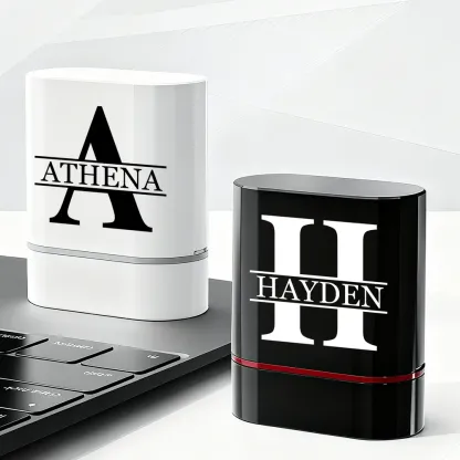 Personalized Simple Initial Name Portable Stamp with Text Daily Use Birthday Gift for Business Partners Friends Family