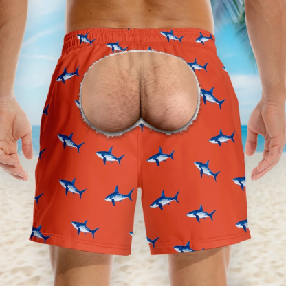 Custom Funny Men Swim Trunks - Personalized Birthday Gifts For Husband, Son, Grandson, Brother, Grandpa, Dad, Yourself - Rear View Champion