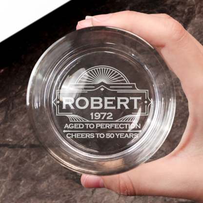 Aged To Perfection - Personalized Engraved Whiskey Glass