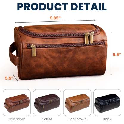 Legend, Husband, Daddy - Personalized Leather Toiletry Bag
