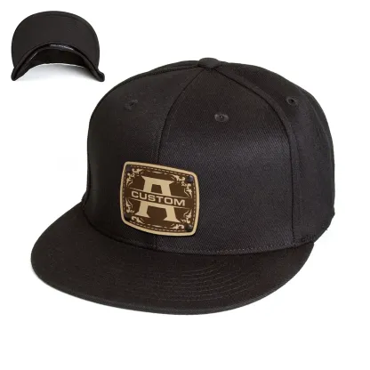 Custom Initials Hat with Engraved Leather Patch  / Monogram Custom Hat