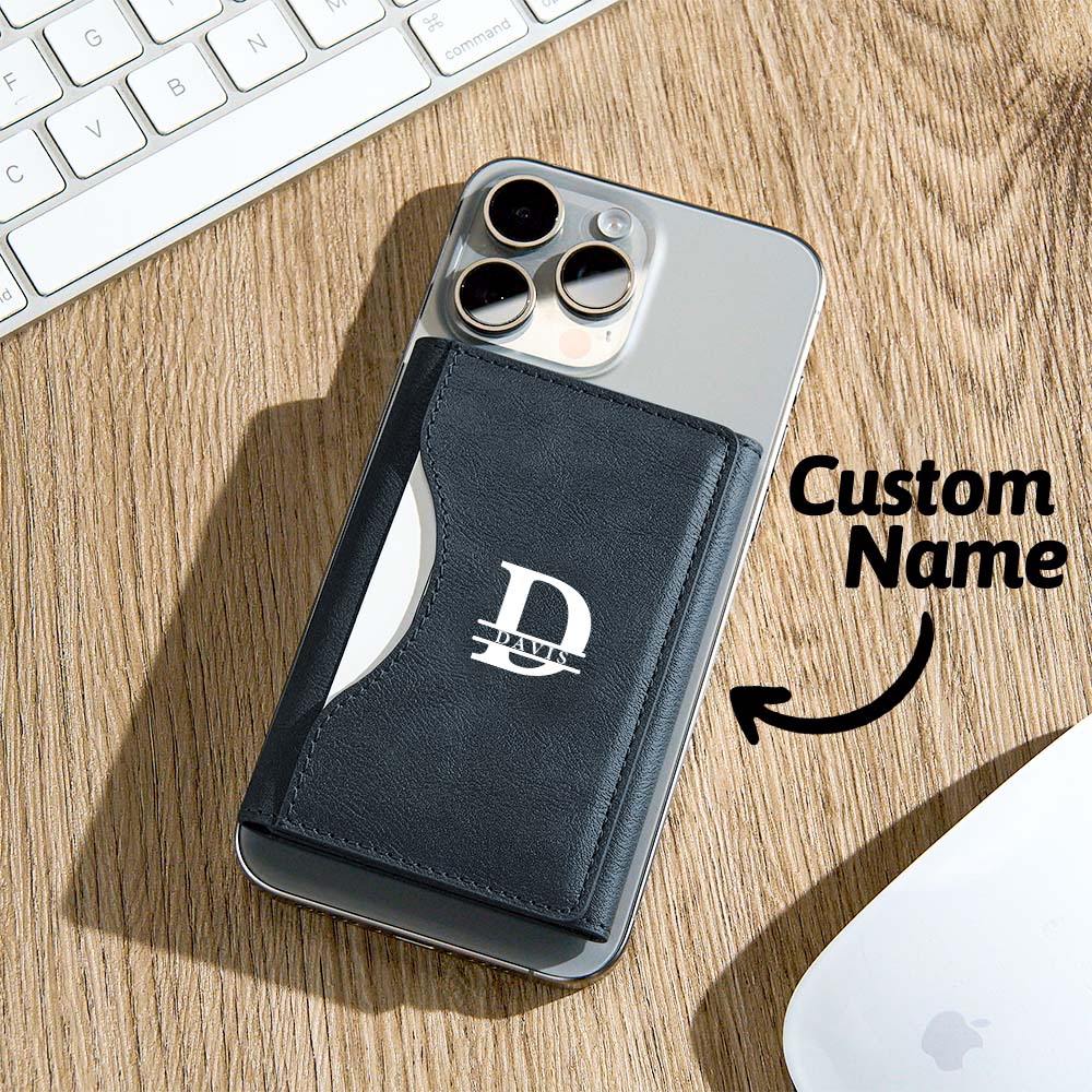 TriFold Magnetic Wallet with Phone Stand Genuine Leather Card Holder Viewer Perfect Gift for Men