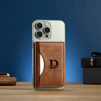 TriFold Magnetic Wallet with Phone Stand Genuine Leather Card Holder Viewer Perfect Gift for Men