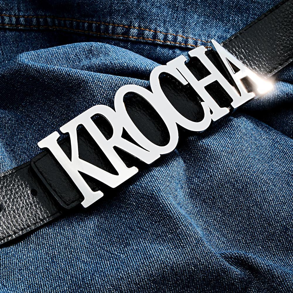 Custom Name Belt Buckle with Free Belt Personalized Letter Belt Gift For Him