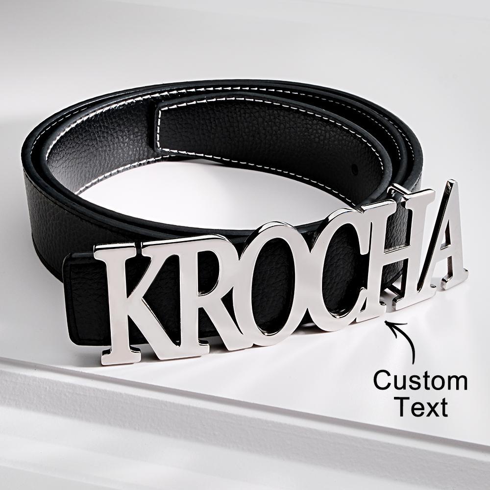 Custom Name Belt Buckle with Free Belt Personalized Letter Belt Gift For Him