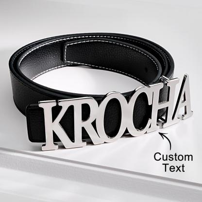 Custom Name Belt Buckle with Free Belt Personalized Letter Belt Gift For Him