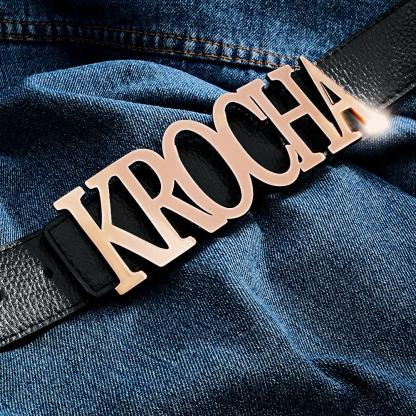 Custom Name Belt Buckle with Free Belt Personalized Letter Belt Gift For Him