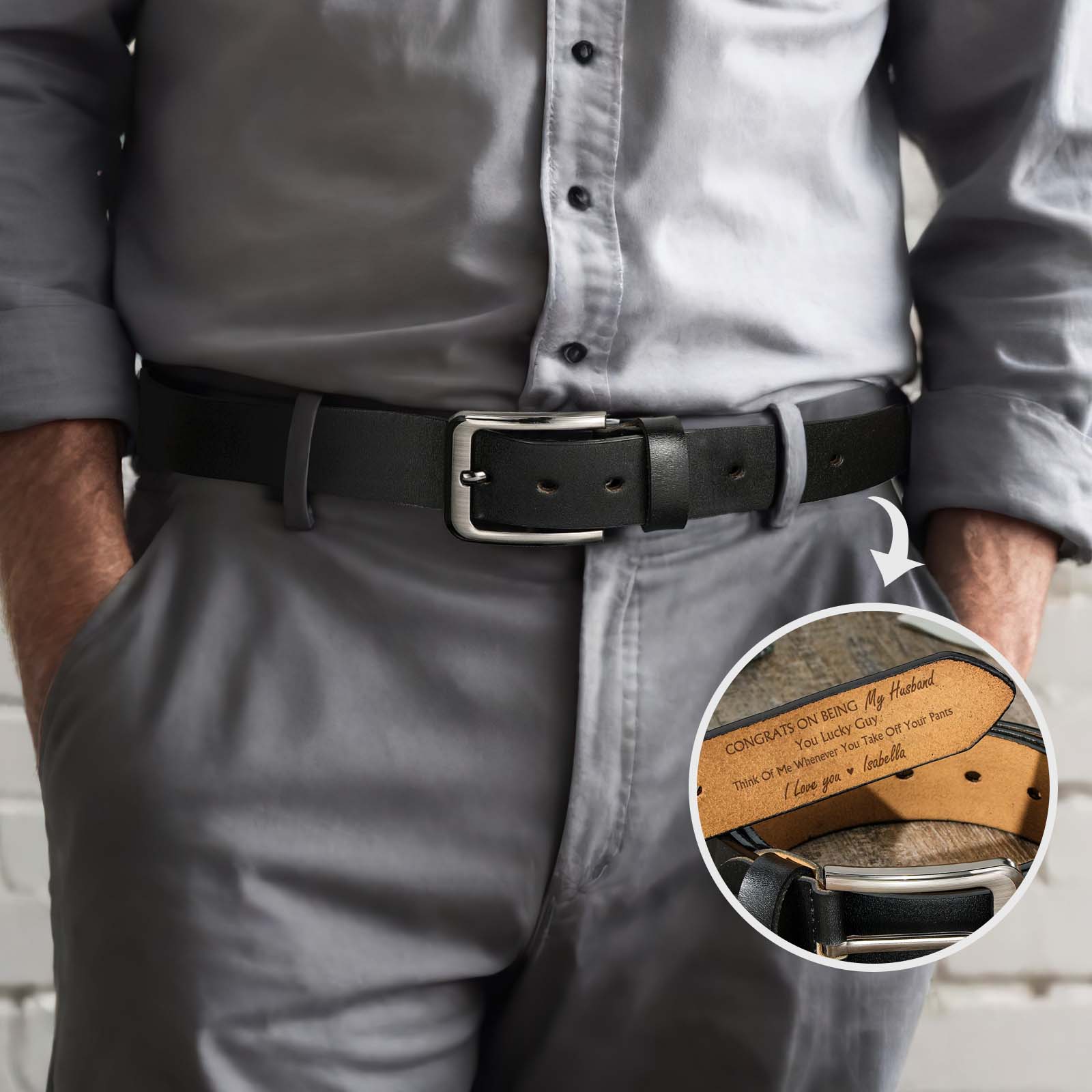 Gifts for Husband or Boyfriend Custom Engraved Leather Belt Personalized Name Belts