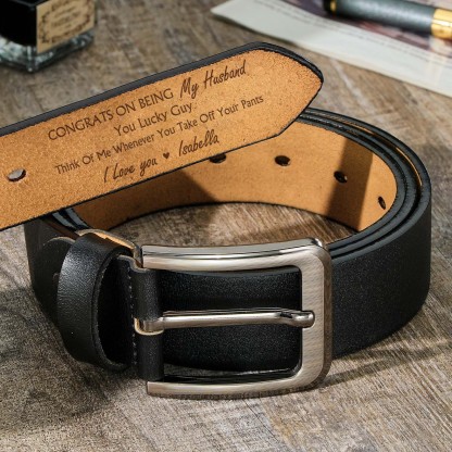 Gifts for Husband or Boyfriend Custom Engraved Leather Belt Personalized Name Belts