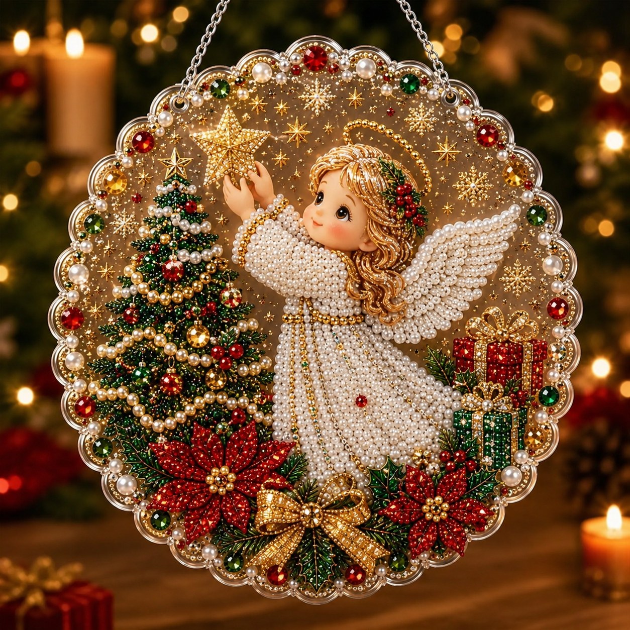  🎅✨DIY Christmas Pearl Diamond Art Hanging Ornament Kit