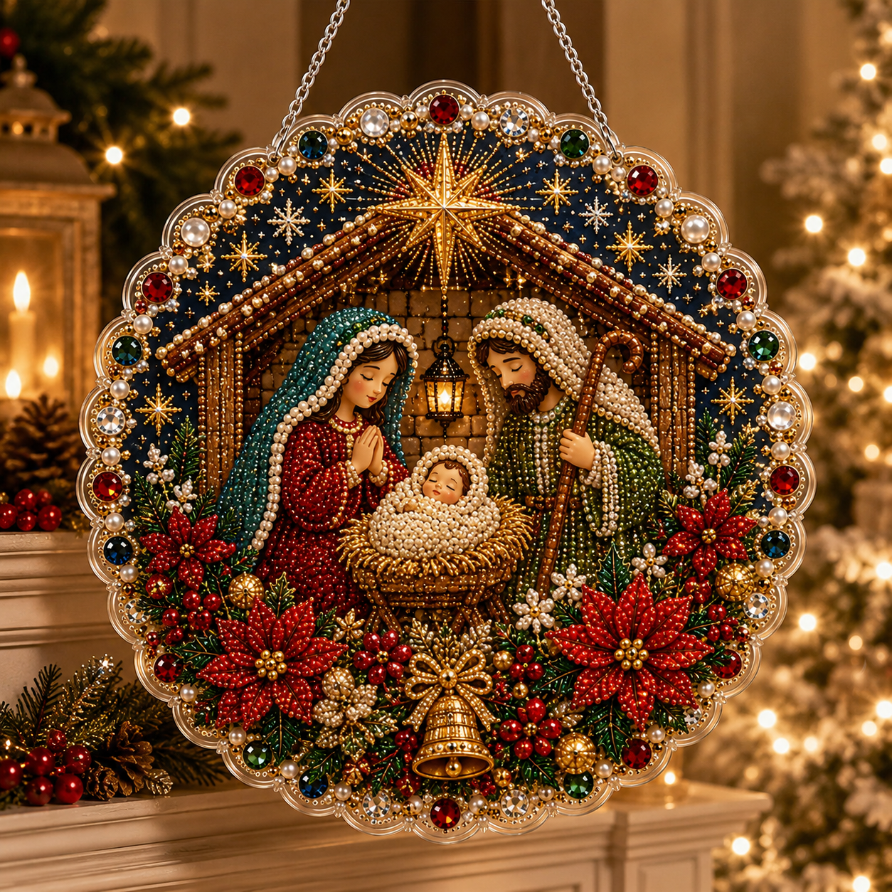  🎅✨DIY Christmas Pearl Diamond Art Hanging Ornament Kit