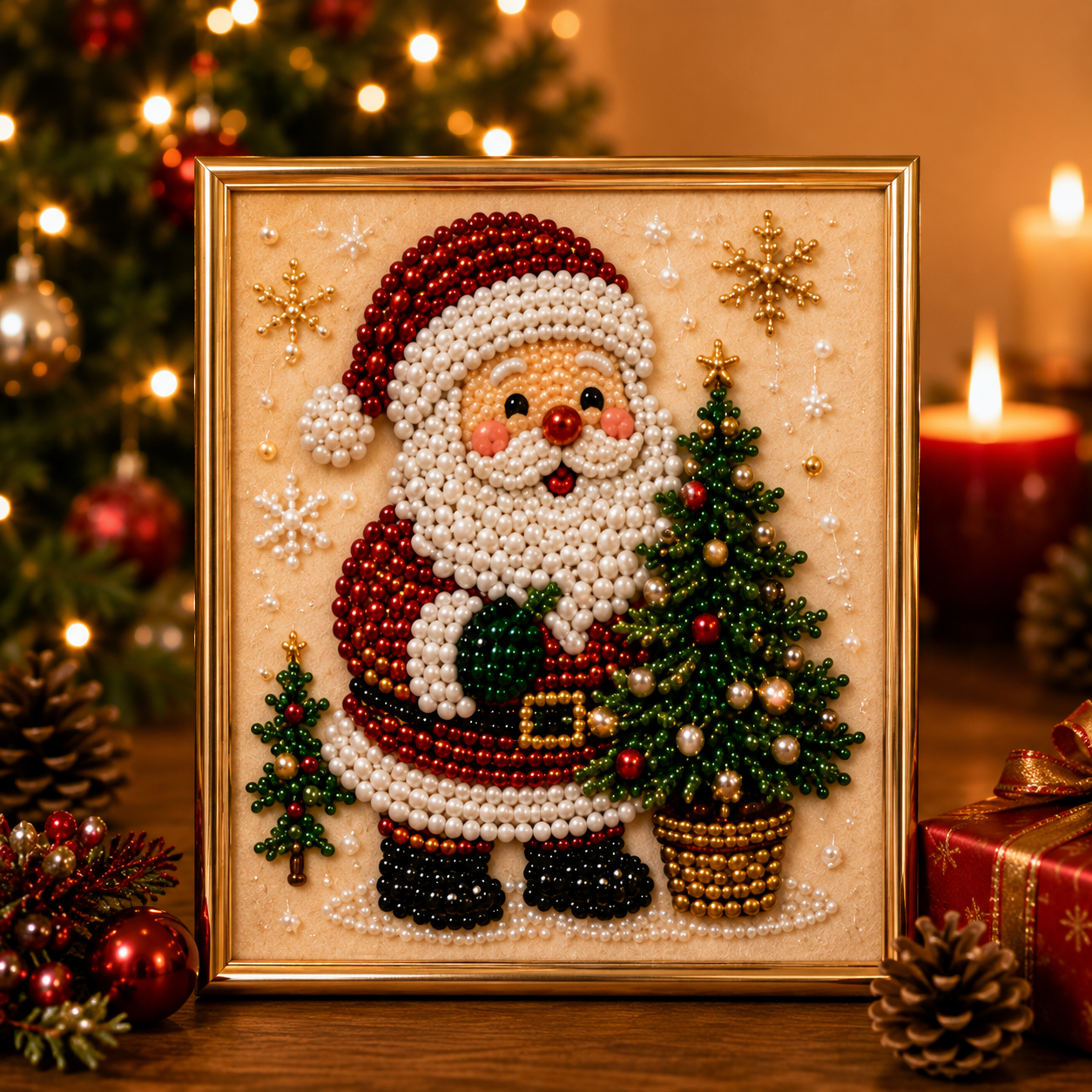Relaxing & Beginner-Friendly - DIY Christmas Pearl Diamond Painting Art Kit