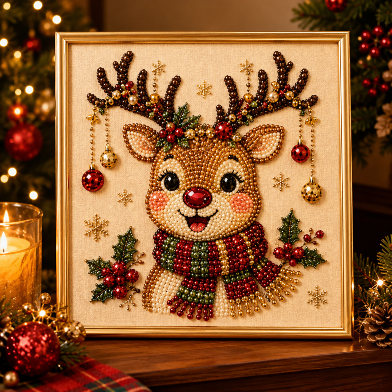 Relaxing & Beginner-Friendly - DIY Christmas Pearl Diamond Painting Art Kit