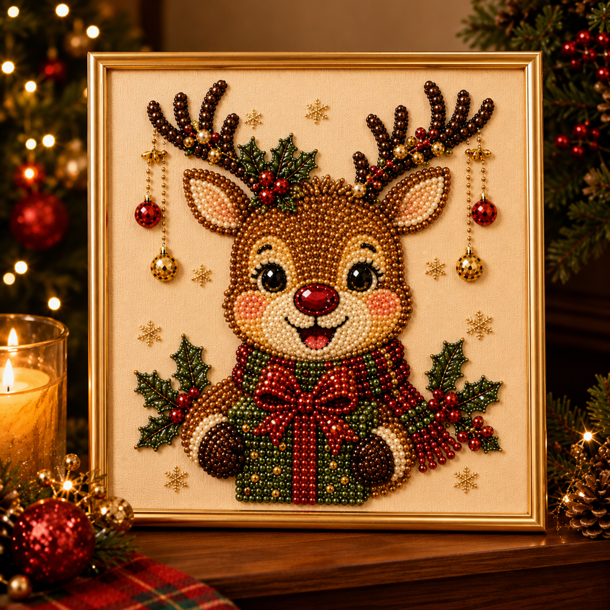 Relaxing & Beginner-Friendly - DIY Christmas Pearl Diamond Painting Art Kit