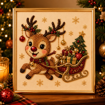 Relaxing & Beginner-Friendly - DIY Christmas Pearl Diamond Painting Art Kit