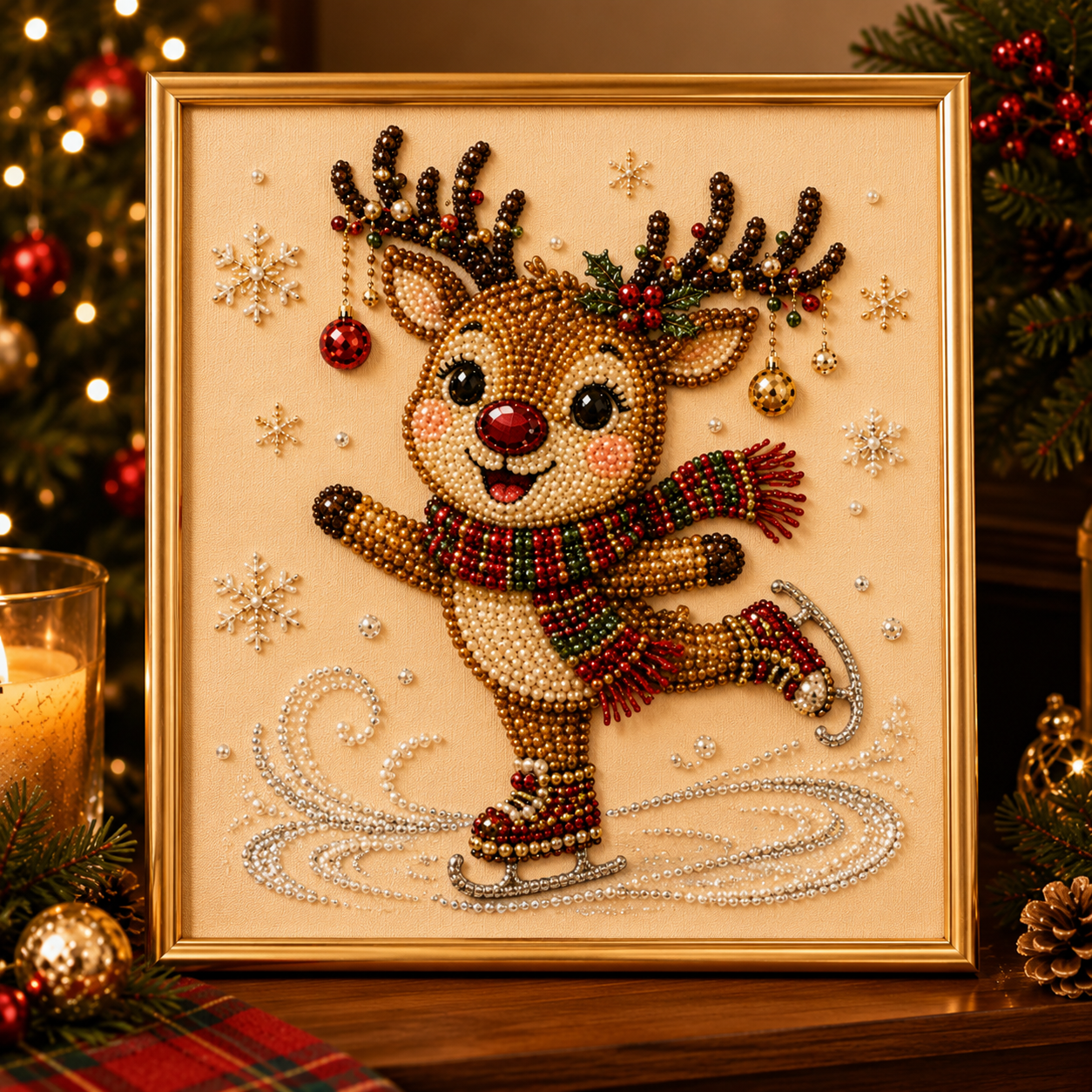 Relaxing & Beginner-Friendly - DIY Christmas Pearl Diamond Painting Art Kit