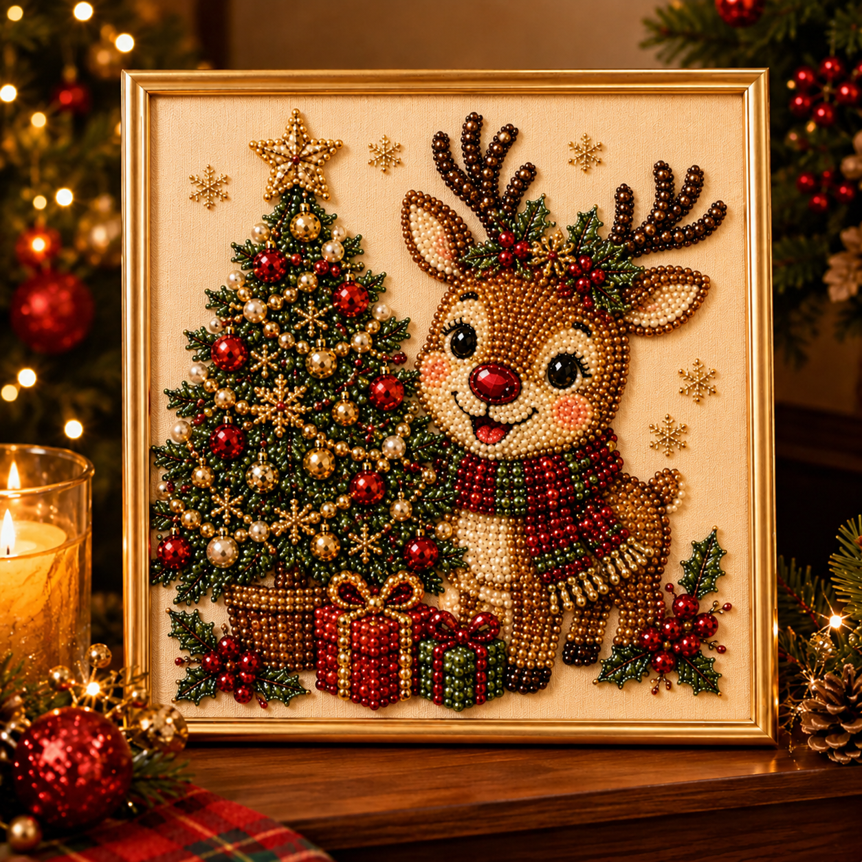 Relaxing & Beginner-Friendly - DIY Christmas Pearl Diamond Painting Art Kit