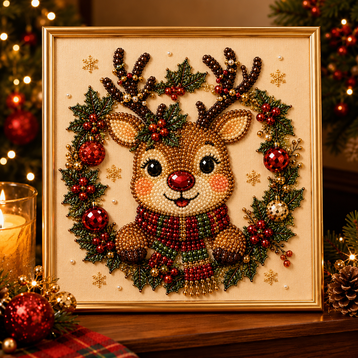 Relaxing & Beginner-Friendly - DIY Christmas Pearl Diamond Painting Art Kit