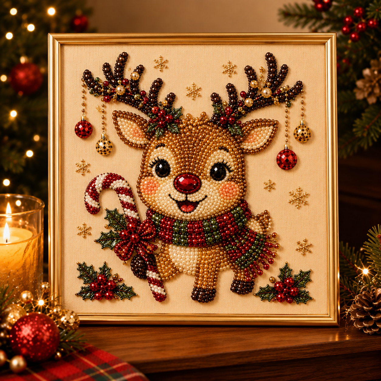 Relaxing & Beginner-Friendly - DIY Christmas Pearl Diamond Painting Art Kit