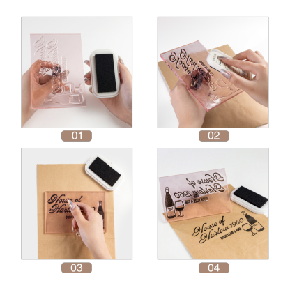 Custom Acrylic Rubber Stamps for Business & Crafts with Your Logo / Artwork