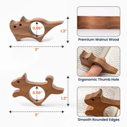 Personalized Walnut Book Page Holder, Custom Name Wooden Thumb Page Spreader, Perfect Book Lover Gift for Birthday or Anniversary 