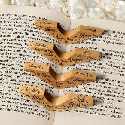 Head In The Clouds, Nose In A Book, Book Lover - Personalized Book Page Holder