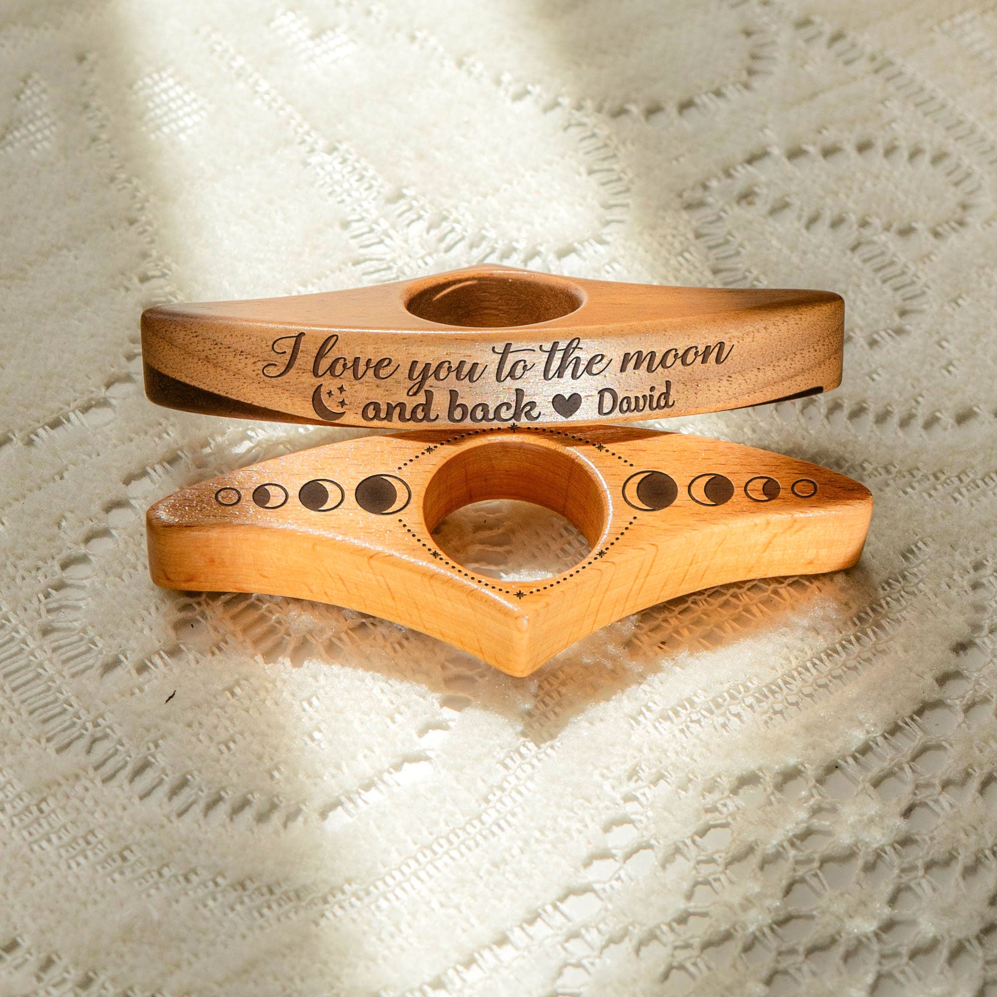 I Love You To The Moon And Back - Personalized Book Page Holder, Custom Page Holder, Book Lover Gift, Wooden Thumb Page Holder