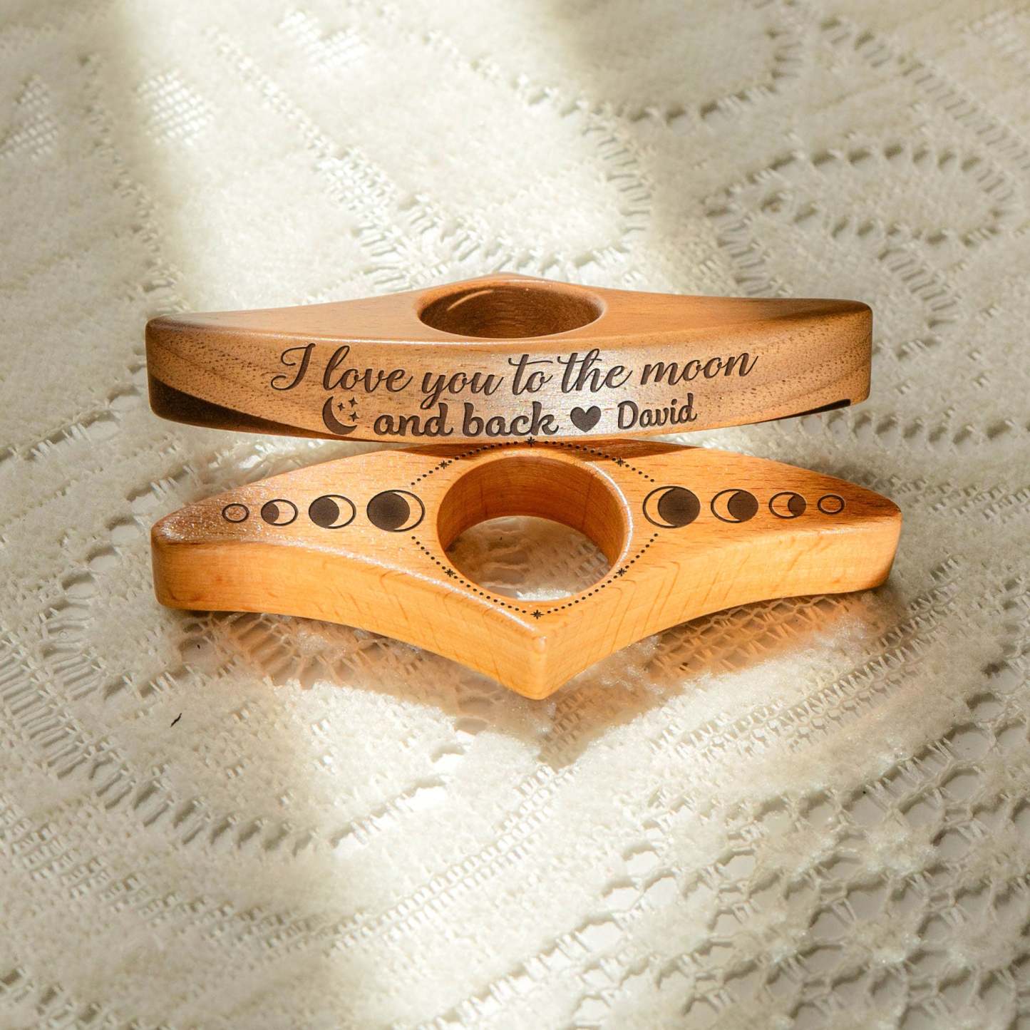 I Love You To The Moon And Back - Personalized Book Page Holder, Custom Page Holder, Book Lover Gift, Wooden Thumb Page Holder