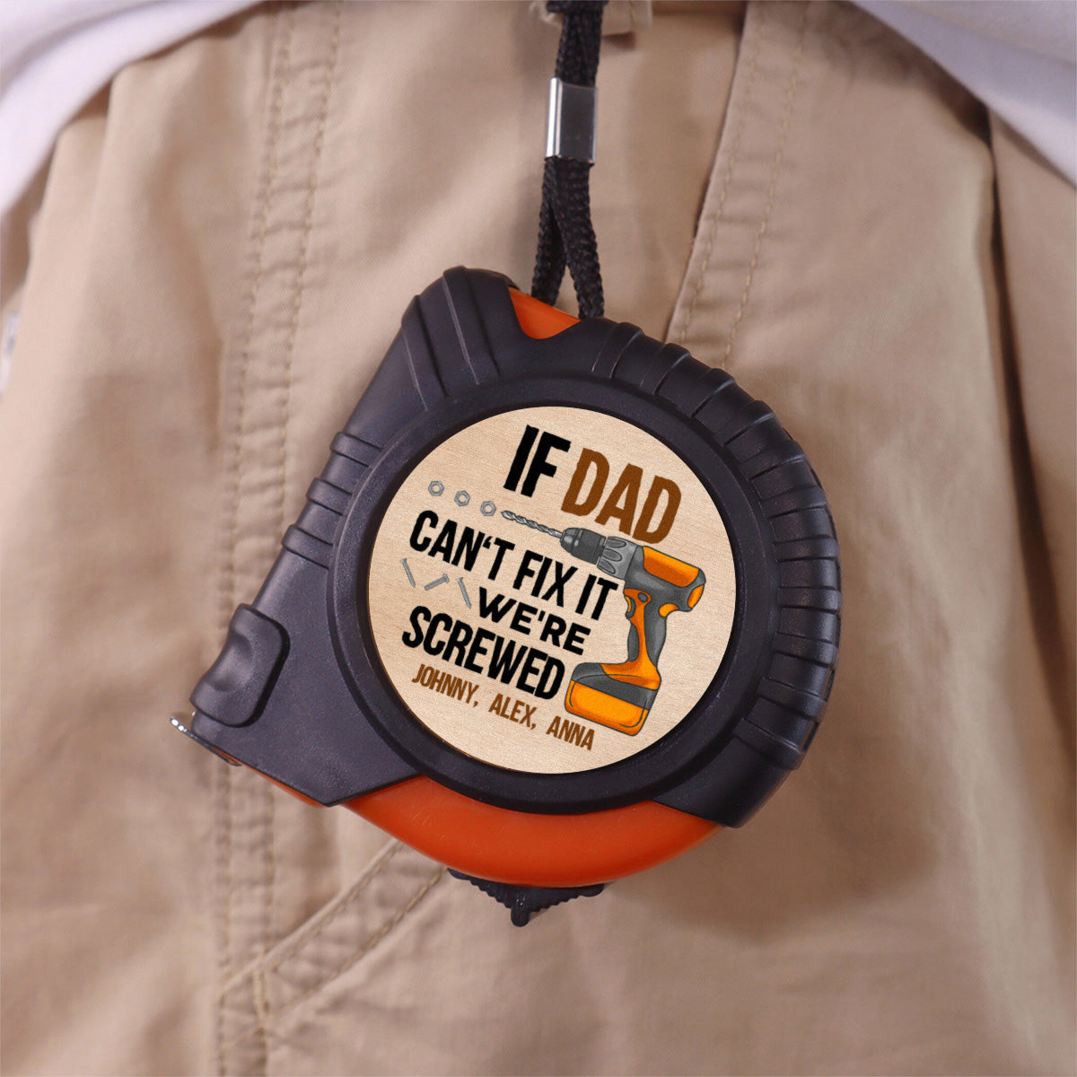 Daddy Fix It - Personalized Custom Tape Measure