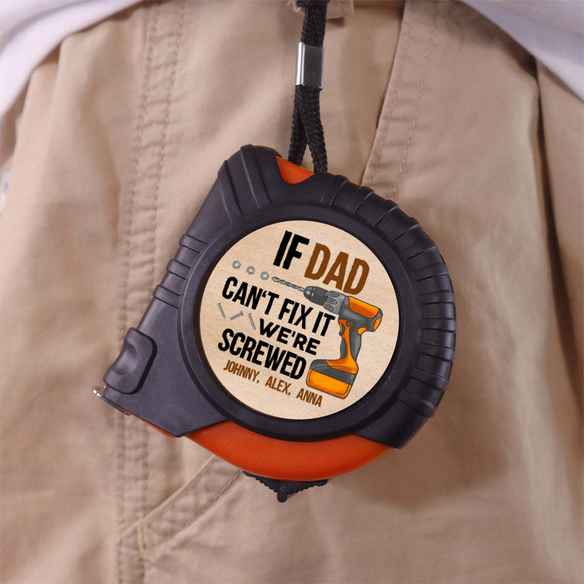 Daddy Fix It - Personalized Custom Tape Measure