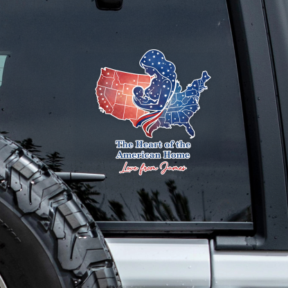 Custom Name The Heart Of The American Home Car Window Decal Sticker LM32 897859