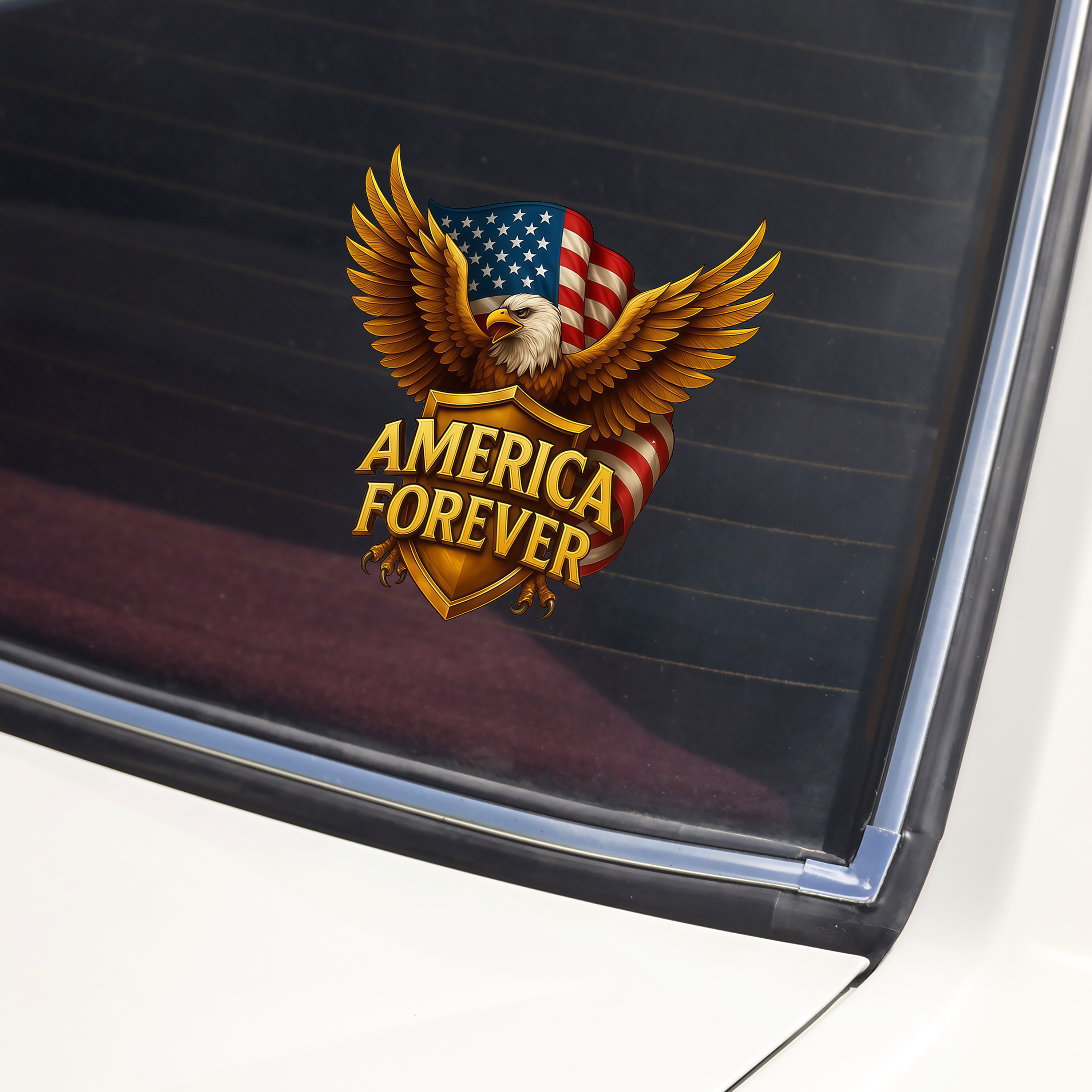 America Forever Golden Eagle Car Window Decal Sticker HO82 901048