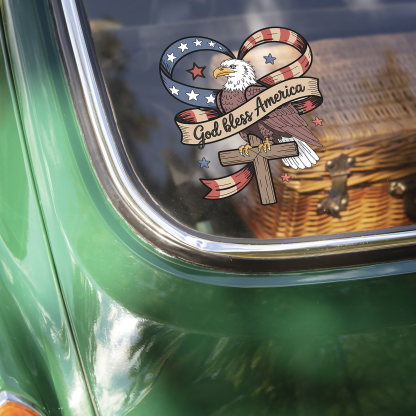 God Bless America Car Window Decal Sticker HA75 920140
