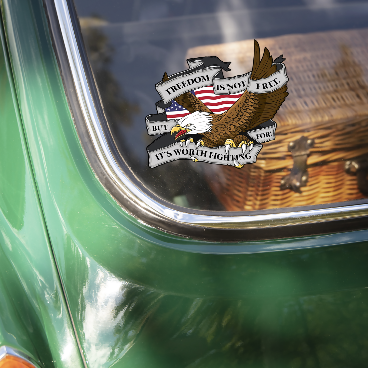 Freedom Is Not Free But Worth Fighting For Bald Eagle Car Window Decal Sticker LM32 897817