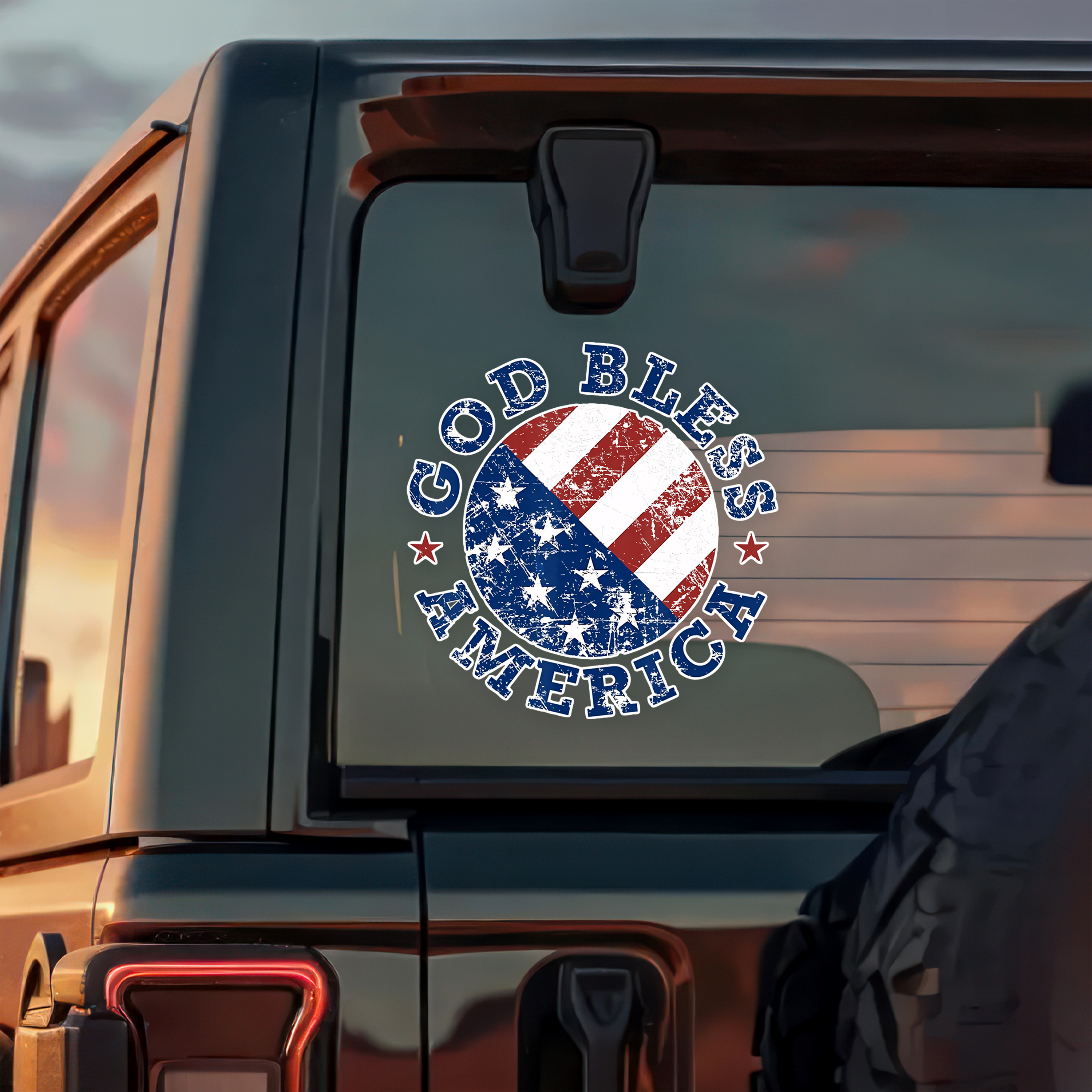 God Bless America US Flag Car Window Decal Sticker LM32 897815
