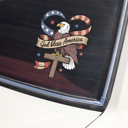God Bless America Car Window Decal Sticker HA75 920140