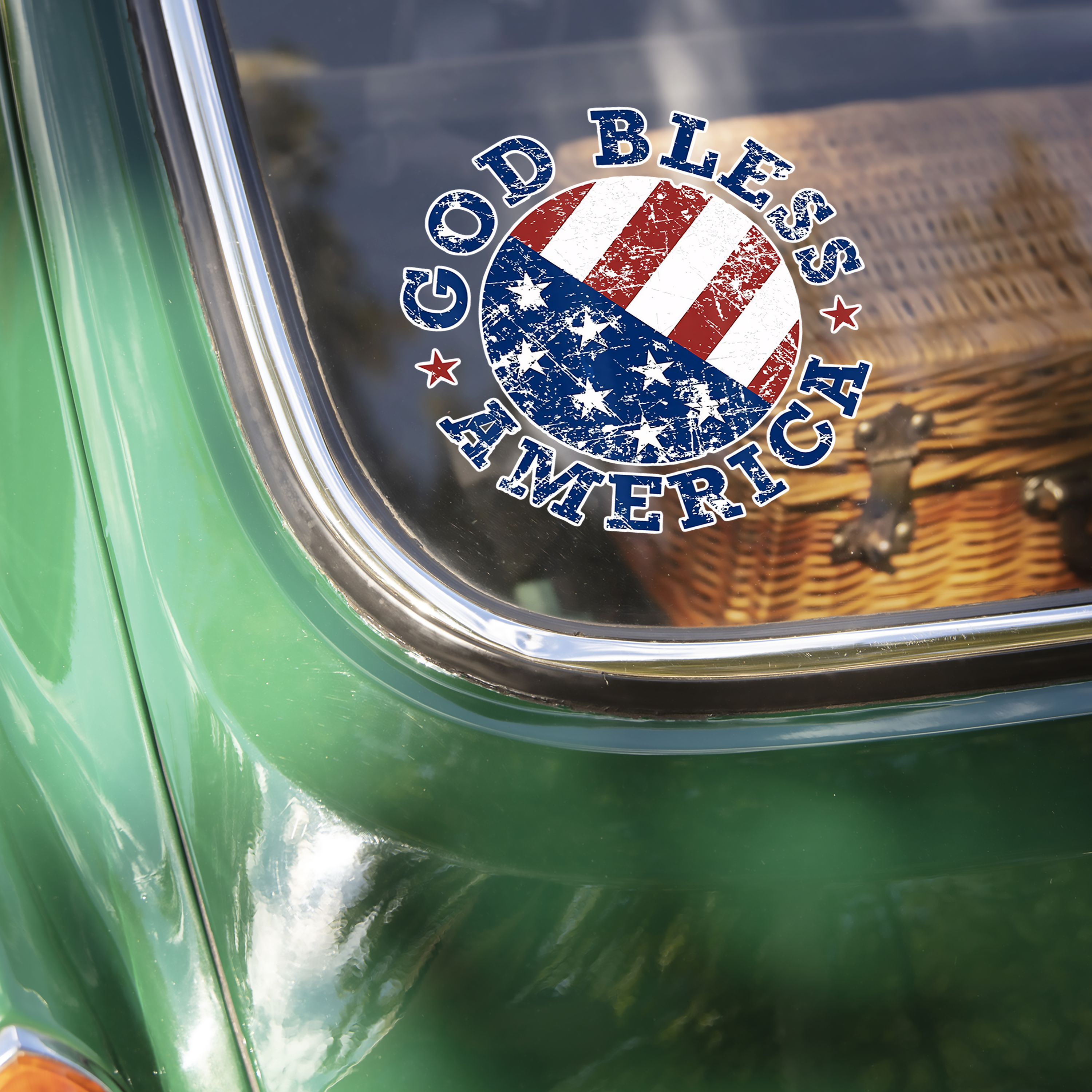 God Bless America US Flag Car Window Decal Sticker LM32 897815