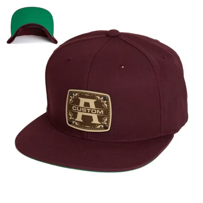 Custom Initials Hat with Engraved Leather Patch  / Monogram Custom Hat