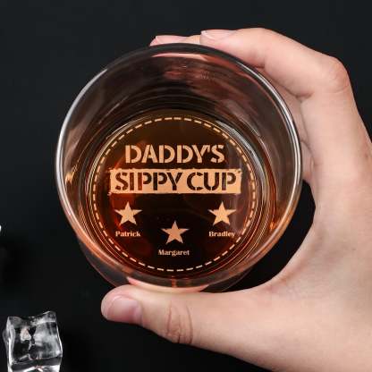 My Daddy's Sippy Cup - Personalized Engraved Whiskey Glass