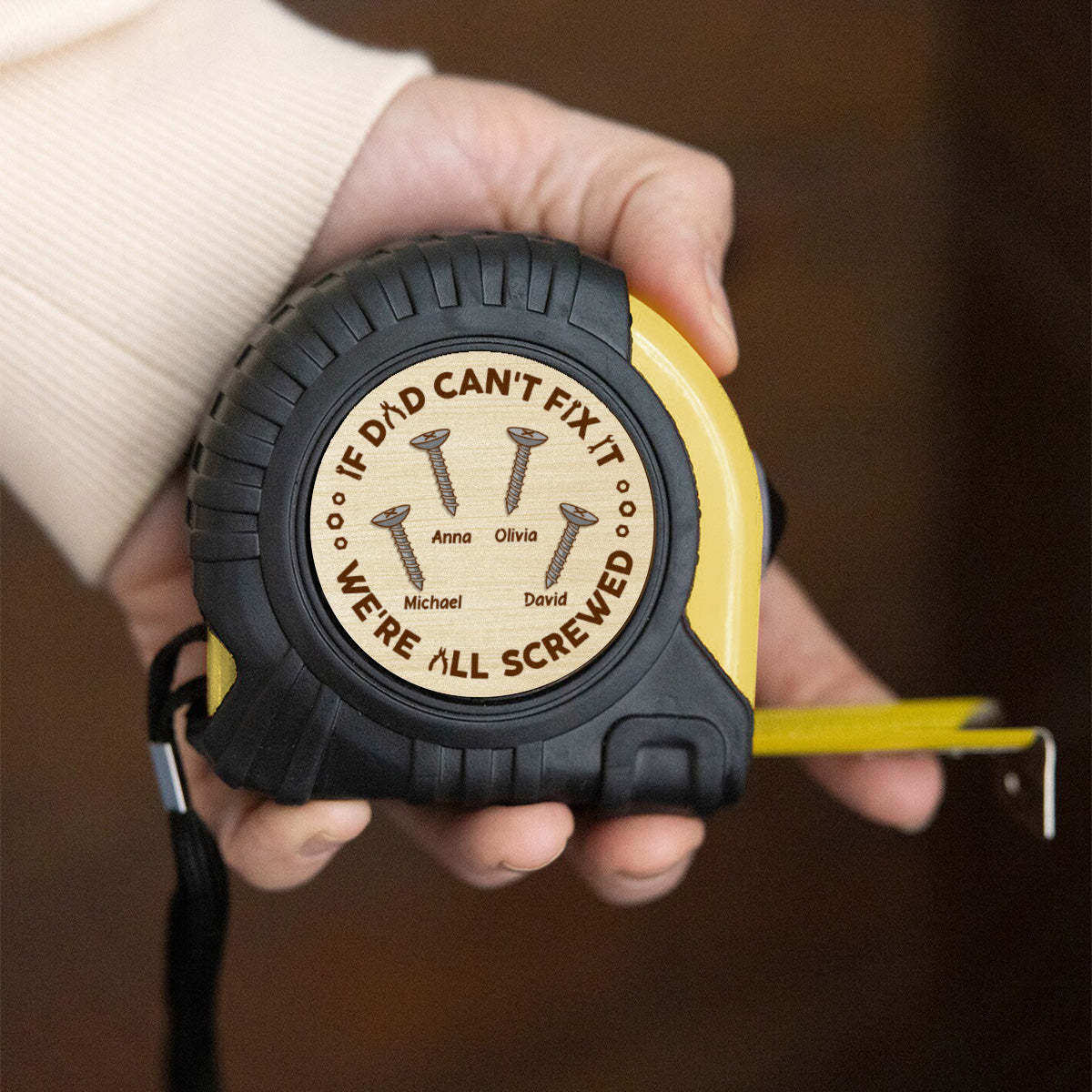 If Dad Can Not Fix - Personalized Custom Tape Measure