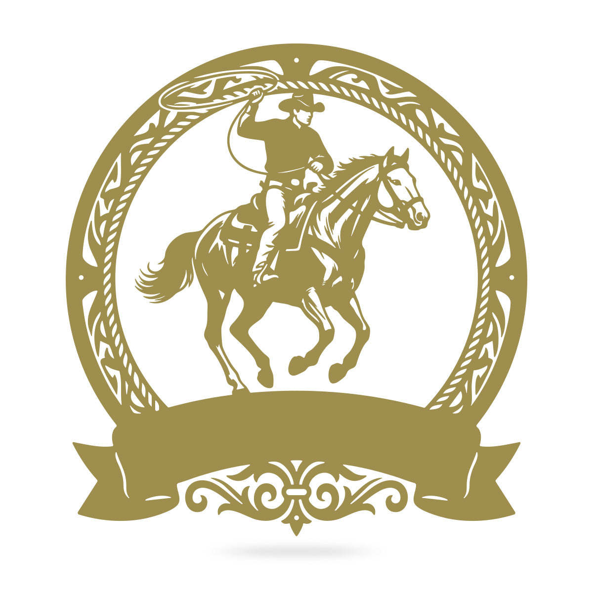 Cowboy Roping Horse Metal Monogram – Western Steel Decor