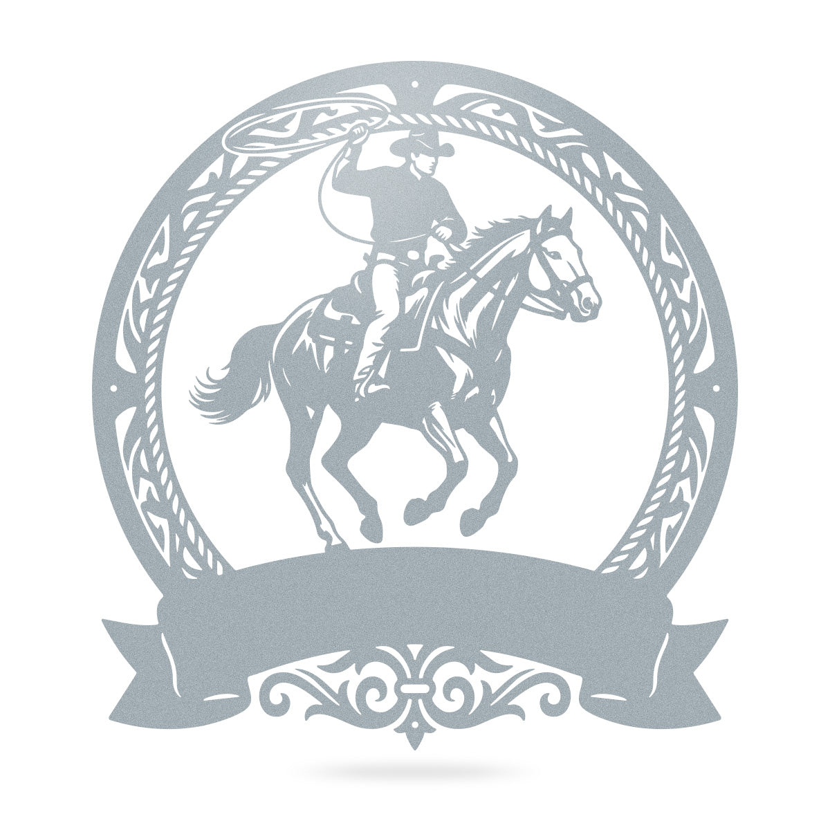 Cowboy Roping Horse Metal Monogram – Western Steel Decor