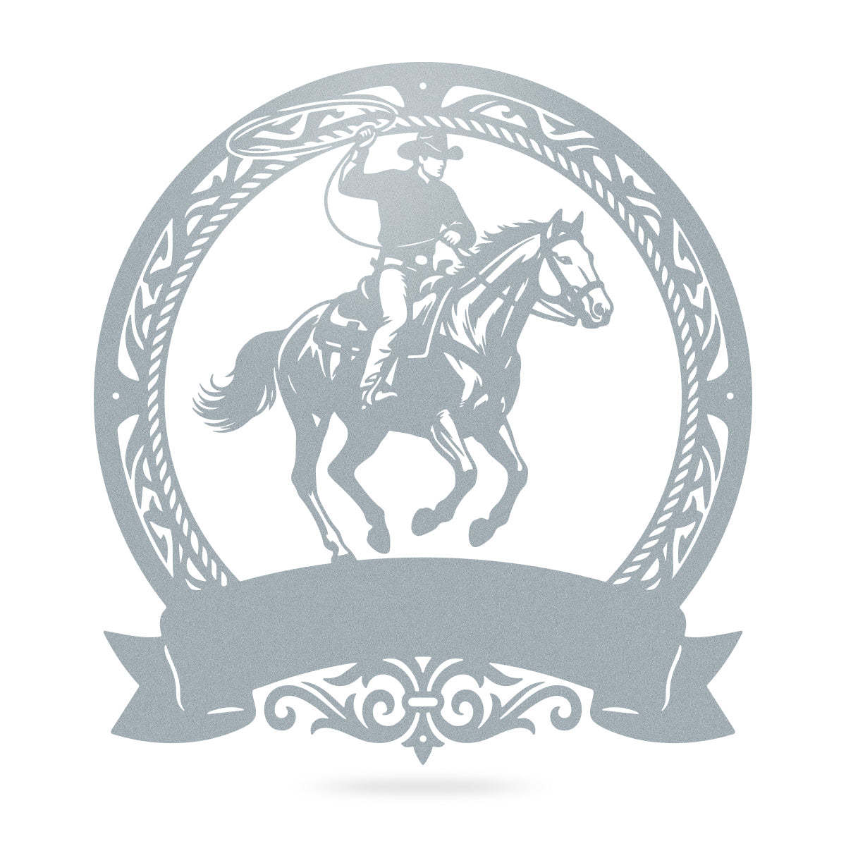 Cowboy Roping Horse Metal Monogram – Western Steel Decor
