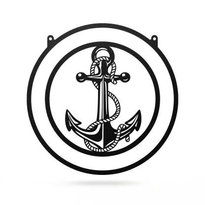 Personalized Anchor Monogram Metal Sign – Nautical Wall Decor for Home, Beach House & Boats